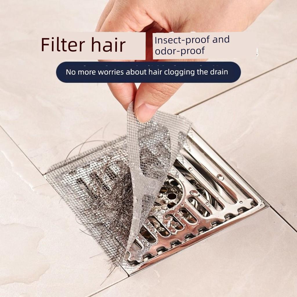 Bathroom Hair Filter Net, Drain Filter for Bathroom, Anti-Odor, Anti-Hair, Anti-Insect Drain Sticker