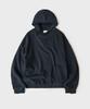 Diagonal Half-Zip Crop Hoodie [Navy]