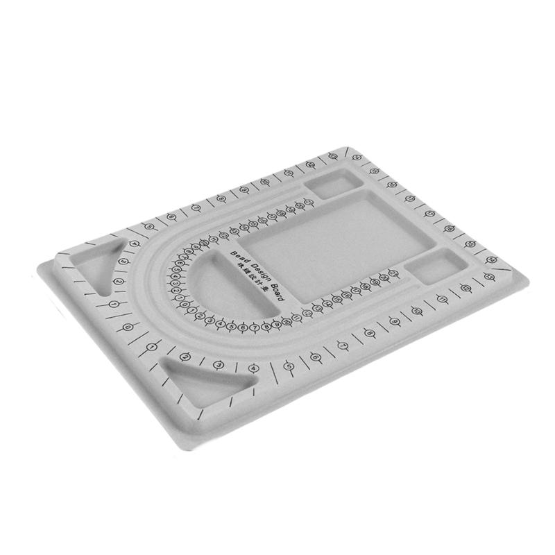 Verstellbares Perlen-Design-Tablett für Halsketten, Armbänder, Basteln, Kunststoff-Schmuckherstellungswerkzeug mit sicheren Rillen