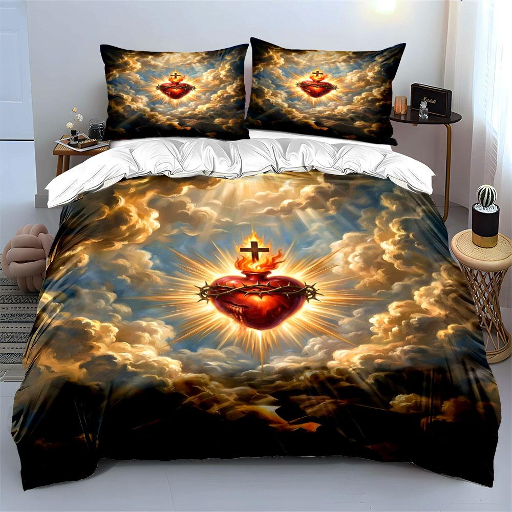 "Heavenly Heart's Radiance" Bedding sets Duvet covers Pillowcases(1* Duvet Cover 2* Pillowcases without duvet insert)