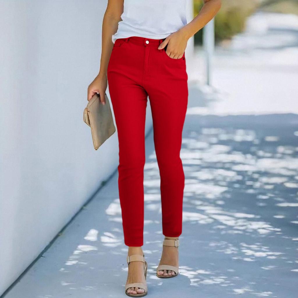 Women's Casual Pants Slim Fashion Fit Elastic Jeans Pants Pencil Pants