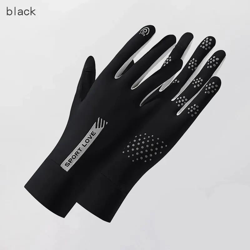 Sunscreen Gloves Ice Silk Breathable Outdoor Sports Cycling Gloves Anti-Slip Quick-Drying Gloves Women Light Driving Gloves