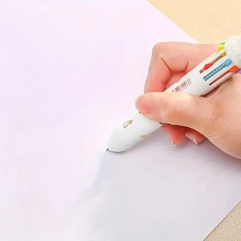 2 Stück Kawaii Bär 10-in-1 Mehrfarbige Kugelschreiber Niedliche Ästhetische Schreibwaren für Schule Büro, Journaling & Geschenke