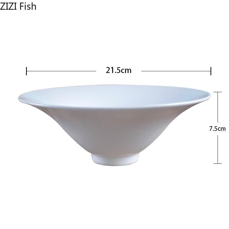 Trumpet-shaped Ceramic Plate Home Dinner White Plate European Style Hotel Restaurant Salad Dessert Plate Creative Tableware