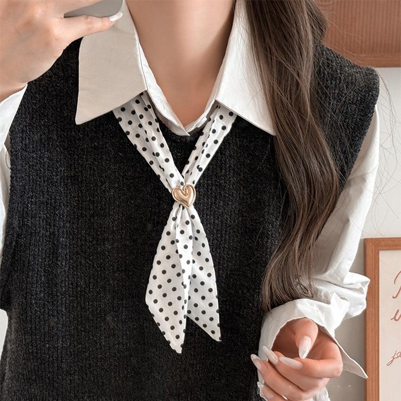 Ethnic style fabric cashew flower rhombus love round silk scarf necklace retro collarbone chain niche neck chain