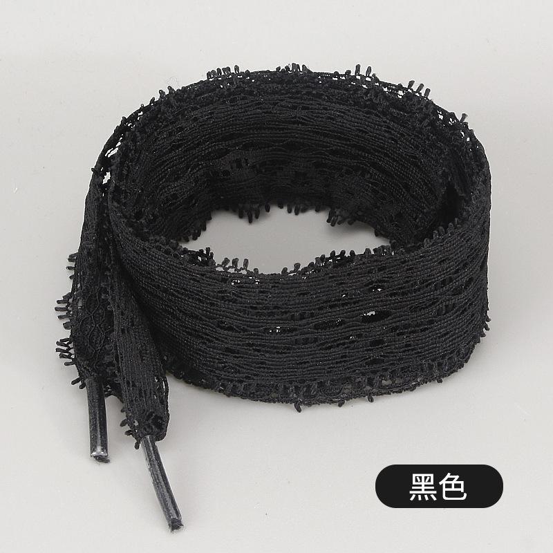 Wyszukane sznurowadła z koronką dla kobiet do butów casualowych 2,5 cm szerokości płaskie sznurowadła do sneakersów czarne białe akcesoria