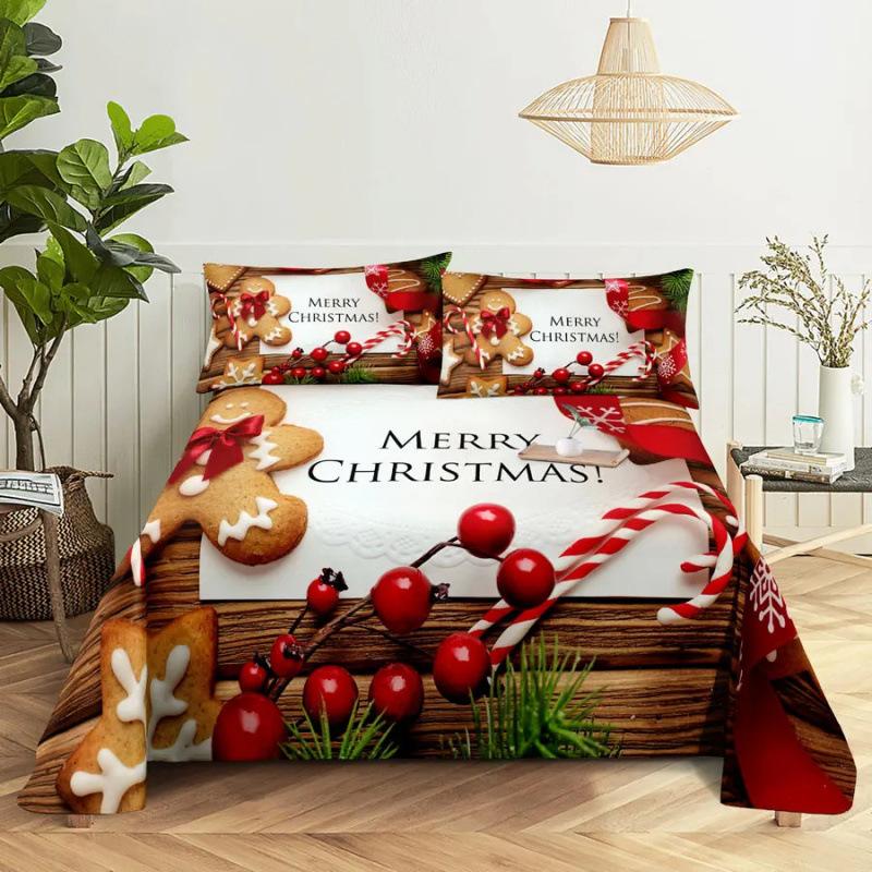Santa Claus Three Piece Bedding Reindeer Christmas Decoration Quilt Cover