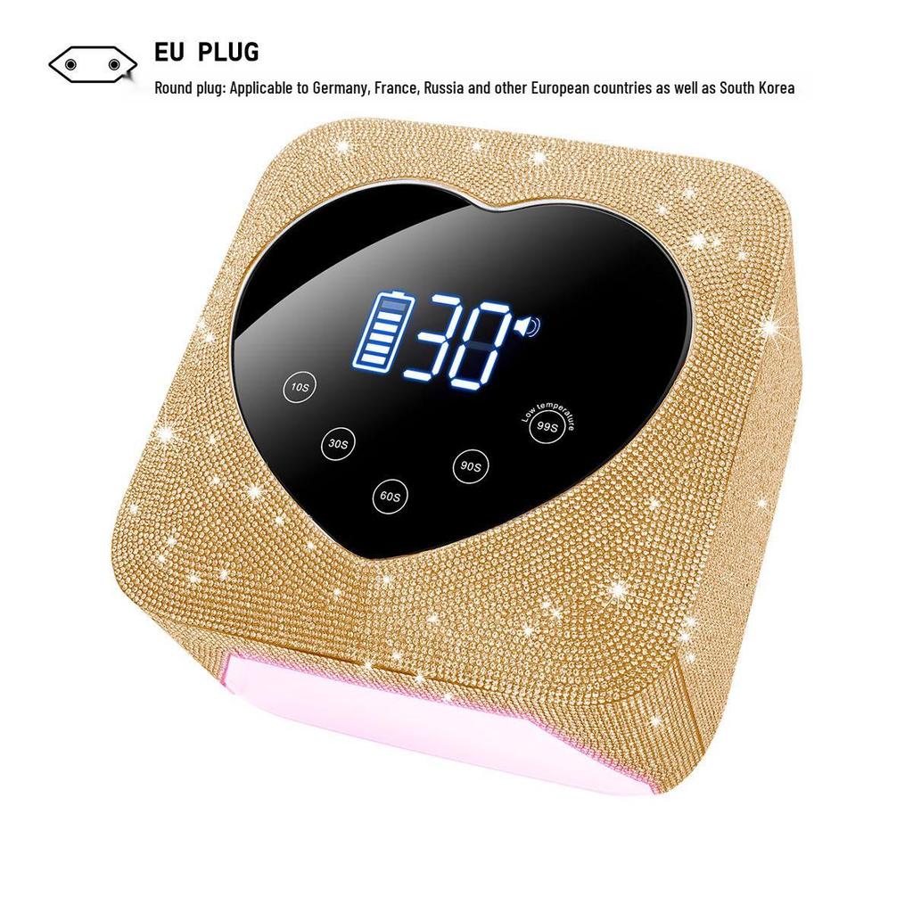 Rechargeable Wireless Nail Art UV/LED Lamp with Rhinestone Design
