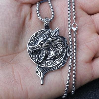 European and American Retro Fashion Men's Necklace, Domineering Wolf Head Pendant ,A Gift for My Boyfriend