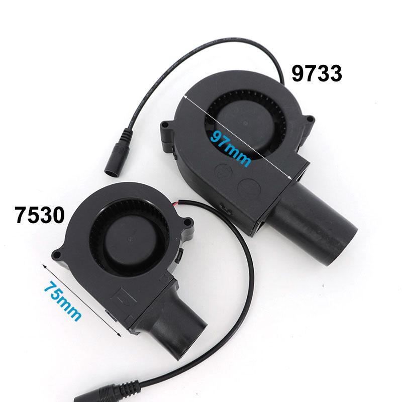 12V DC port 7530 9733 Blower cooling Fan Speed Controller Barbecue Fan Air Blower for Picnic Stove Cooking adjustable power
