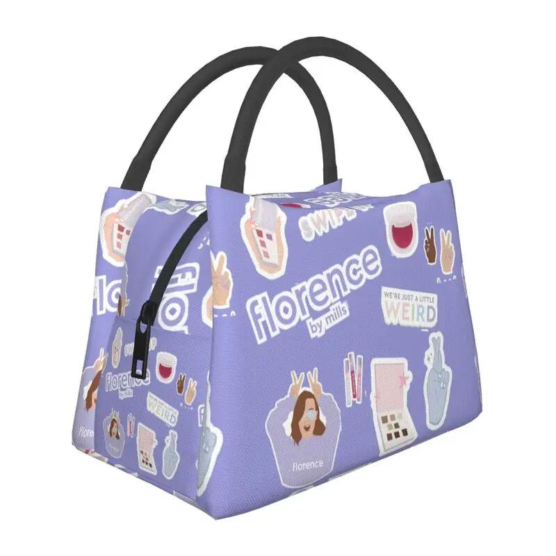 Custom Lipstick Florence By Mills Lunch Bag Women Cooler Warm Insulated Lunch Box for Picnic Camping Work Travel