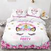Capa de edredom infantil arco-íris cavalo desenho animado unicórnio conjunto de cama para crianças berço bebê capa de edredom conjunto fronha linda roupa de cama