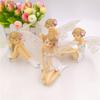Landscape Toy Figures Flower Ornaments  Flying Flower Fairy Garden Car Cake Decor White Angel Doll
