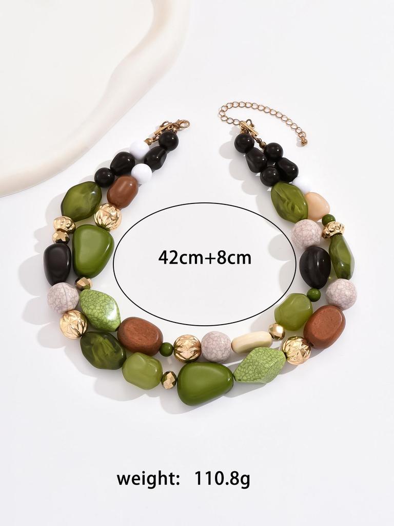 Vintageowy i przesadzony naszyjnik leśny w stylu bohemy modne i spersonalizowane dodatki seksowny wielowarstwowy naszyjnik z koralików