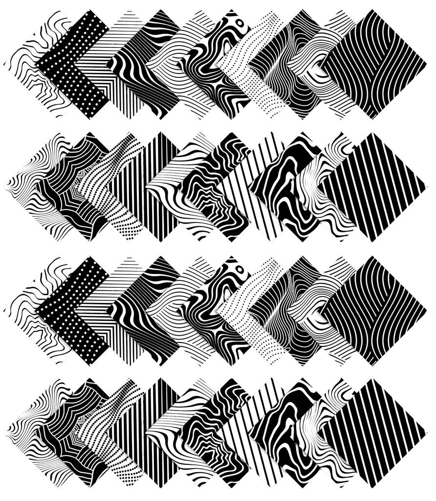 Soimoi Geometric Print  Precut 5-inch Cotton  Fabric  Quilting  Squares  Charm Pack DIY Patchwork Sewing Craft- White &