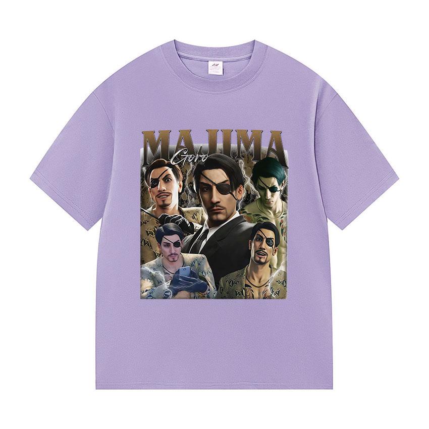 Limited Goro Majima Graphic Print T Shirt Mens Fashion Game Cosplay Short Sleeve Tshirts Man Vintage Oversized Cotton Tshirt