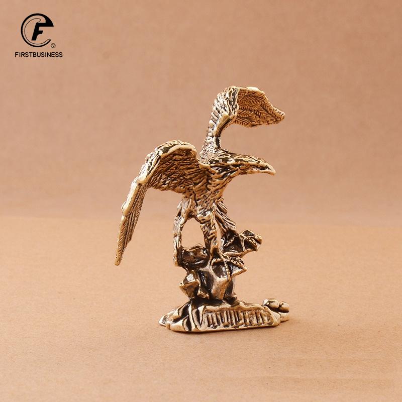 Solid Brass Eagle Figurines Miniatures Small Animal Desktop Ornaments Home Feng Shui Decorations Crafts Accessories Collections