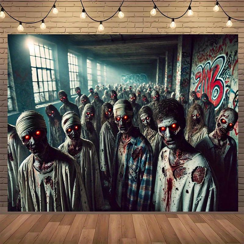 1pc Zombie Outbreak Background Fabric Polyester Wall Hanging Fabric Multi-purpose for Living Room Bedroom Office Home.PMJ