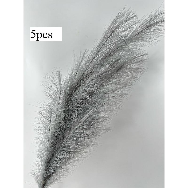 5pcs Extra Large Pampas Grass Stems 120cm Fluffy Artificial Silk Reed for Boho Home Wedding Decor