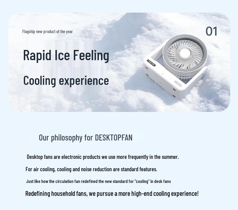 Compact Wall-Mountable Smart Desktop Fan with Timer and Voice Control