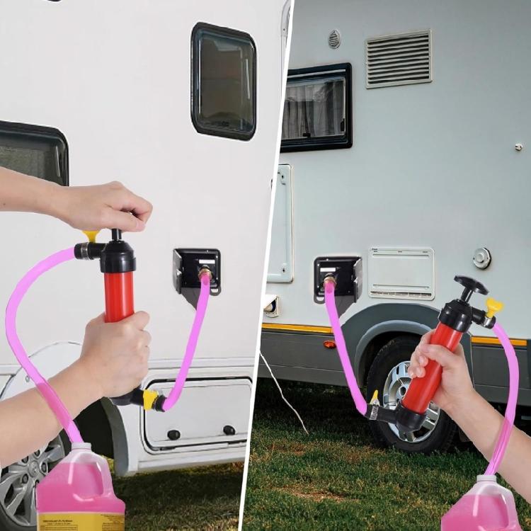 Hand Operated Liquid Transfer Pump with Safety Features Siphon Hand Pump Simple To Operate for Trailers & Campers