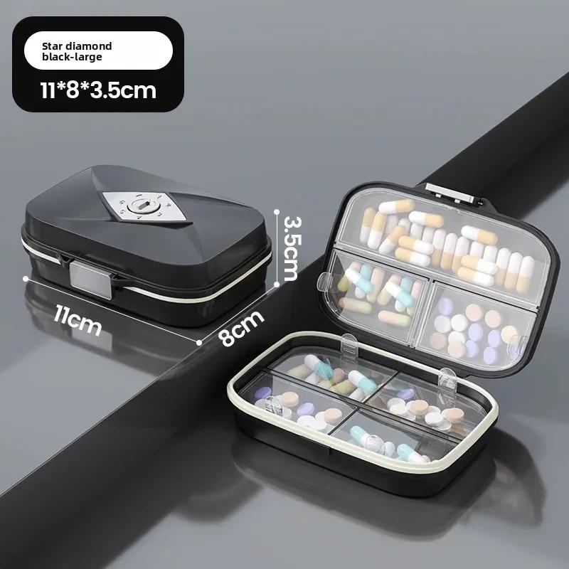 7 Izgara Mini Taşınabilir Hap Kutusu Haftalık İlaç Vitamin Depolama Düzenleyici Seyahat Tabletleri Mühürlü Kutu Hap Kutusu Konteyner