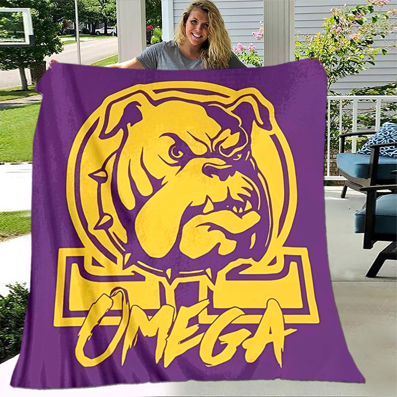 1pc Blanket Omega Psi Phi logo1 Print Design, Lightweight Blanket for Sofa, Bed- Soft &Warm, Gift for All Seasons like Christmas, Halloween