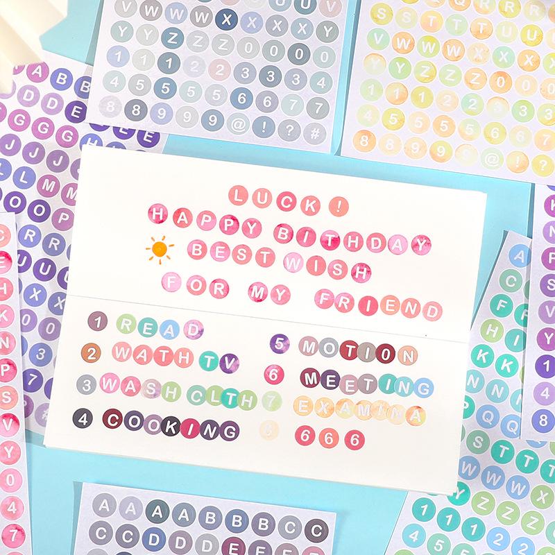 Korean Style Colorful Number & Letter Stickers for Decoration & Album Diaries