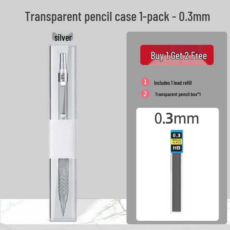 Professional Metal Mechanical Pencil, 0.5/0.7mm, Low Center Gravity, Weighted Feel, Continuous Lead Feed for Drawing & Painting.