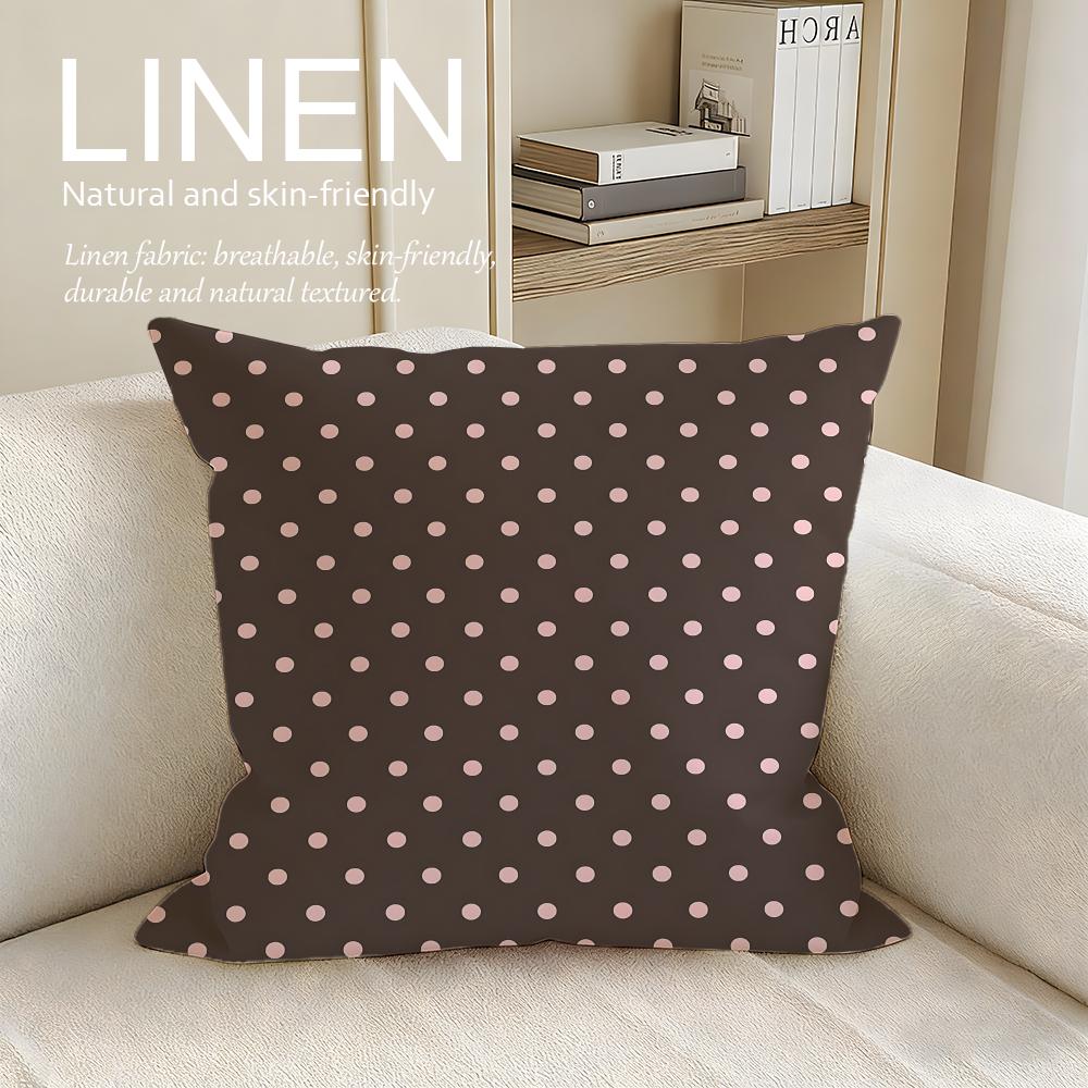 Art Polka Dot Cushion Cover Linen Decorative Pillowcase Set Pcs x x x Breathable Washable Sofa Cushion Cover