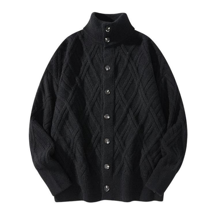 Fashion Casual Men's Cardigan Stand Collar Knitwear Autumn Winter Sweater Coat