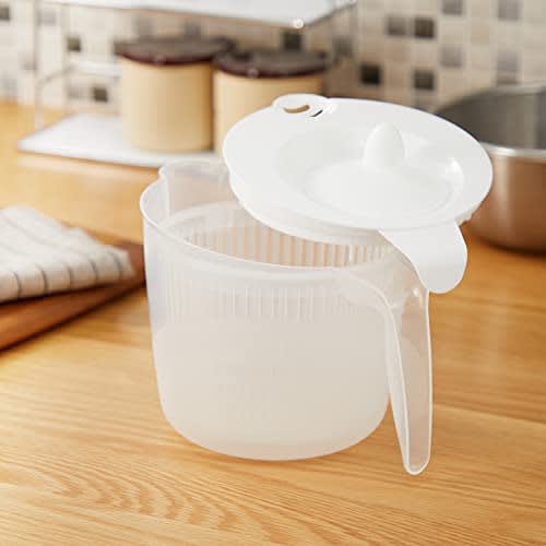 PEARL METAL Salad Spinner, Resin Vegetable Drainer with Grip, Made In Japan, ENJOY KITCHEN C-4698