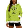 Women's Christmas  print contrasting loose casual hoodie