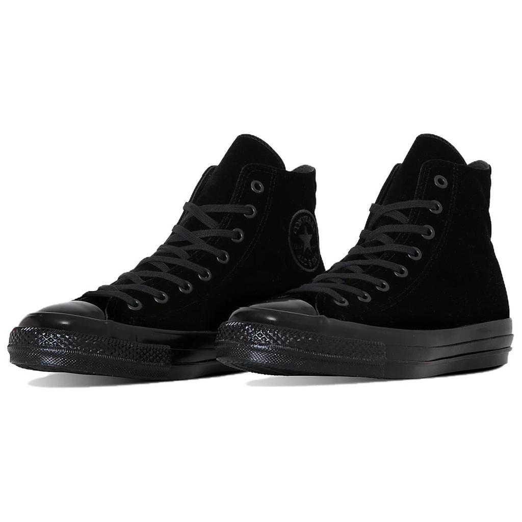 Converse All Star Velvet Hi Comfortable Thin Sole Non-Slip Wear-Resistant High-Top Skate Shoes Unisex Sneakers Black 31313321