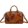 Federgeprägte Damenhandtasche aus echtem Leder Lässige Mode Damenhandtasche Oberste Schicht Rindsleder Kissenhandtasche Umhängetasche