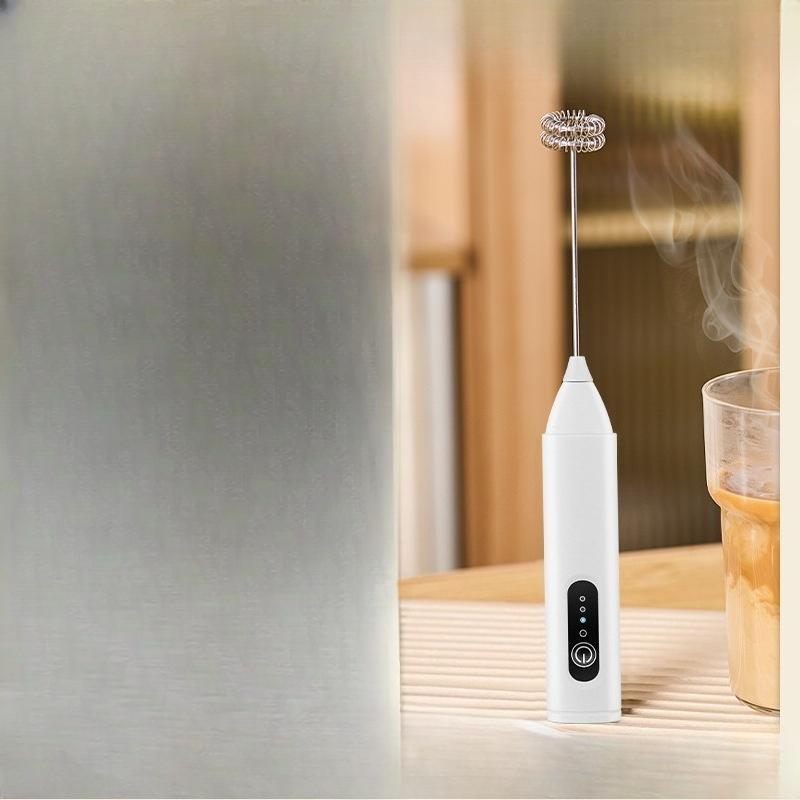 Milk Foam Whisker, Coffee Beater, Egg Beater, Household Electric Milk Foam Machine, Milk Mixer, Small Whisker double spring white