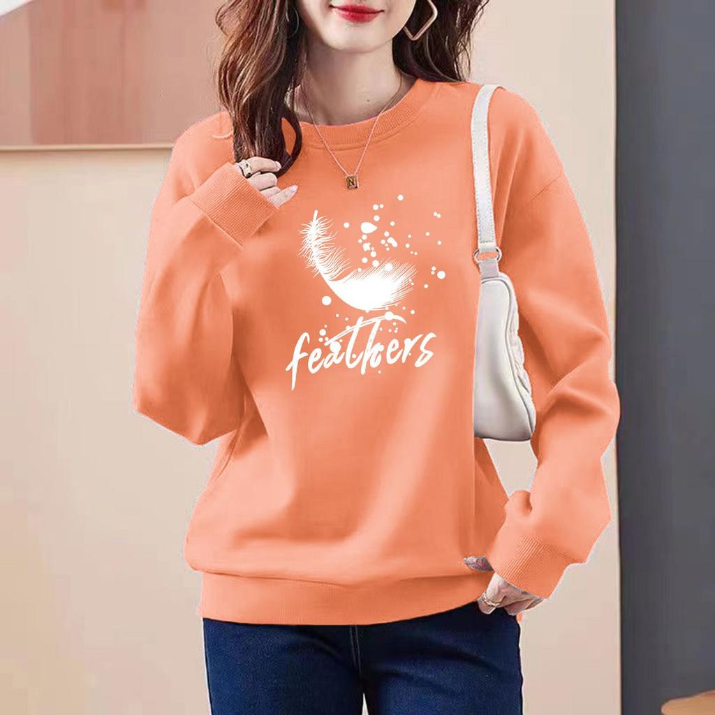 Warm Round Neck Sweatshirt for Women's Outer Wear Ins Trendy Autumn Winter New Loose Student Versatile Bottoming Top
