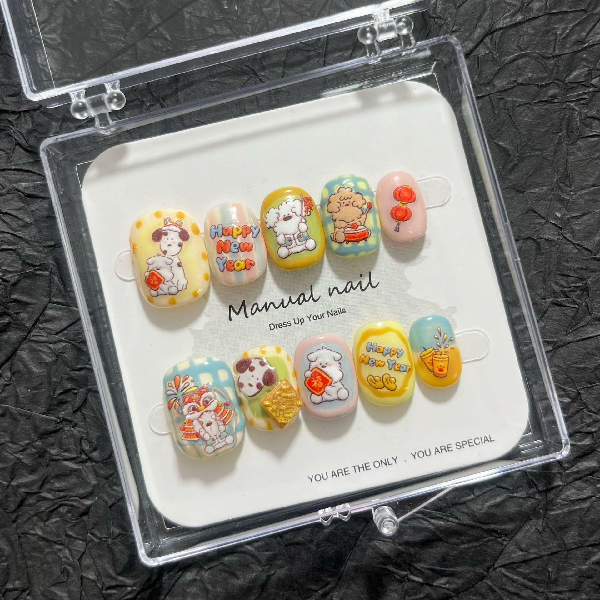 Милые Мультяшные Девочки Носимые Наклейки для Ногтей (съемный) A637 Medium