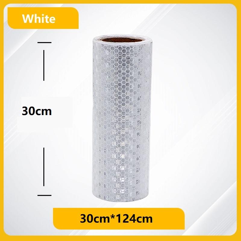 Nastro Riflettente Fluorescente in PVC 30cm, Segnale di Avvertimento per la Sicurezza Stradale, Foglio Autoadesivo con Microprismi