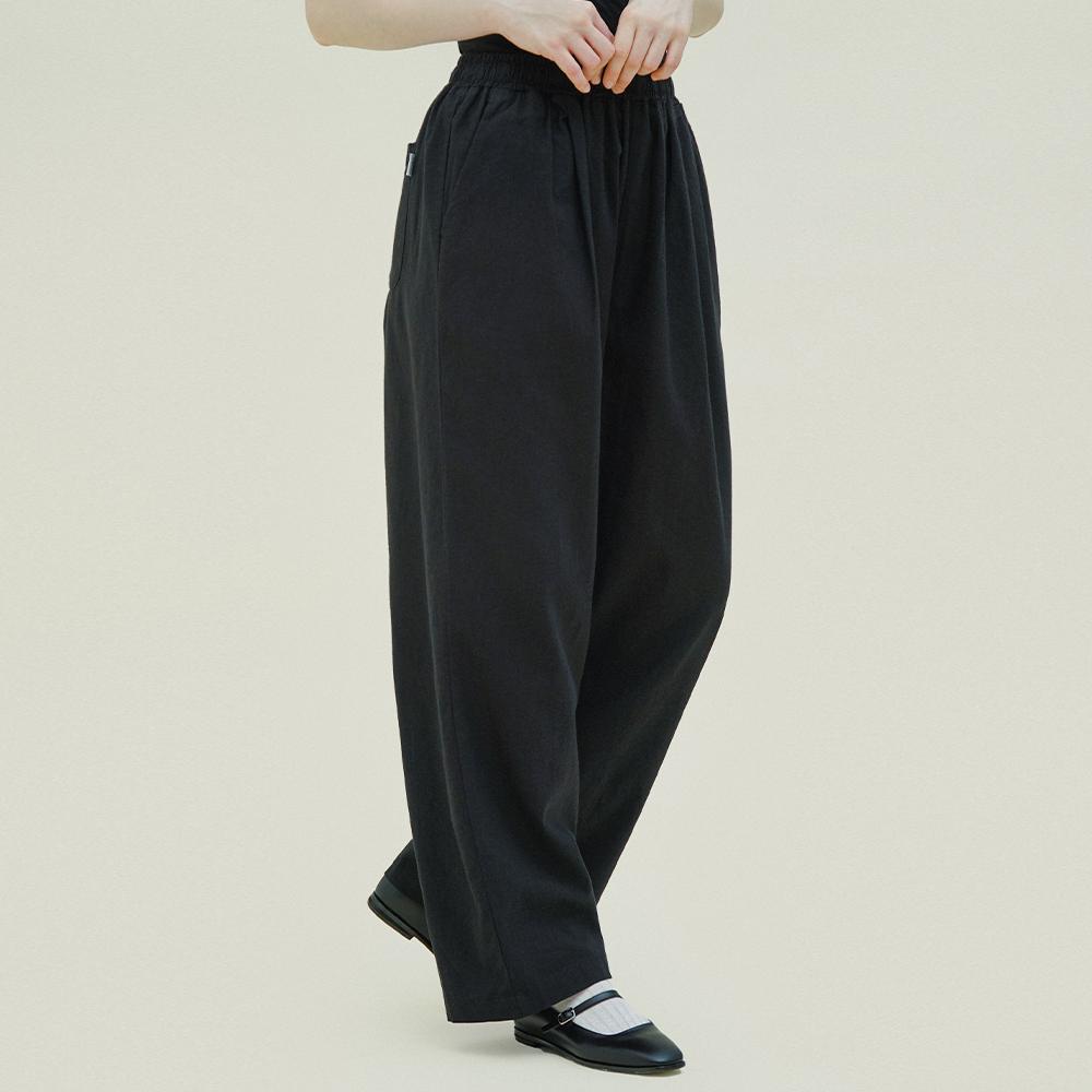 CHIQUITA Wide Long Pants (Linen) Black 242503Sbk