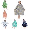 Delightful Large Wearable Blanket Sweatshirt For Kids Soft Warm Cozy Fabric With Fun Illustrations