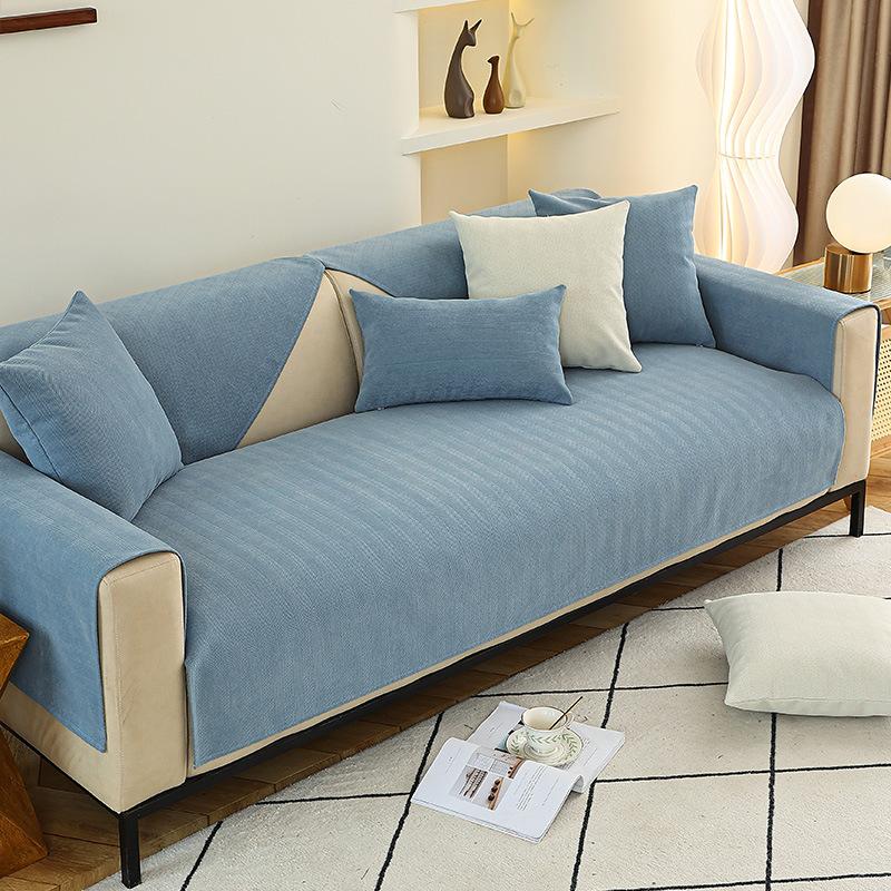 Sofa Cushion Four Seasons Universal Chenille Simple Cover Towel Light Luxury Nordic Matcha Sofa Cover
