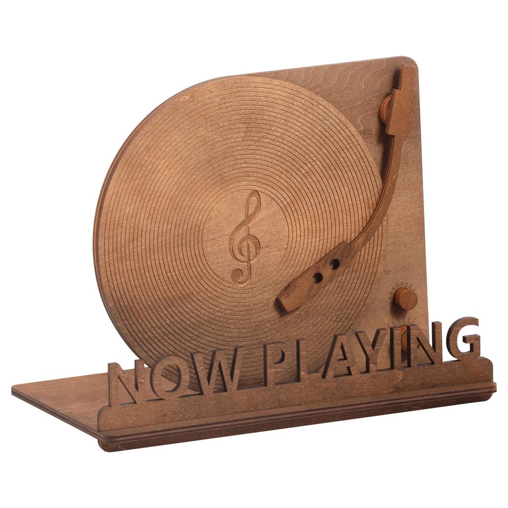 Now Playing Vinyl Record Stand Retro Holder for Wood Record Display Stand Gift Decorative Ideas Turntable Accessories