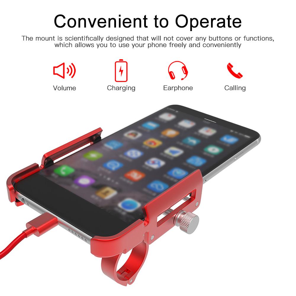 Aluminum Bike Phone Holder 360 Degree Rotating Adjustable Anti Slip Cycle Bicycle Handlebar Phone Mount Holder Stand