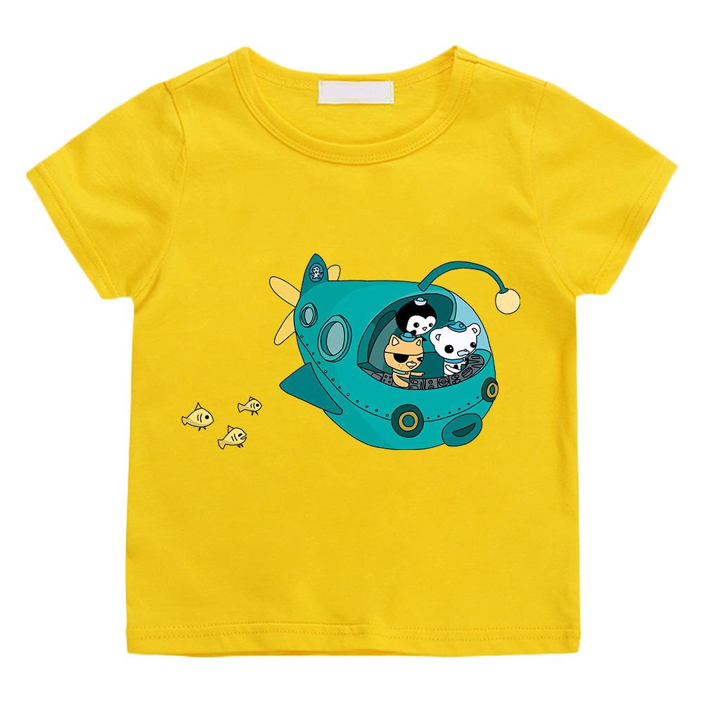 The Octonauts Cartoon Print Anime T-shirt Pure Cotton Cute Funko Tee-shirt Children Camisetas Clothes Tees Top Comic Versatile