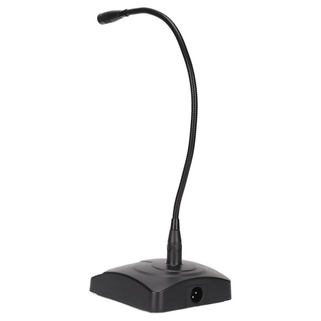 Gooseneck Wired Microphone Adjustable Black Desk Meeting Microphone with XLR to 6.35mm Cable for