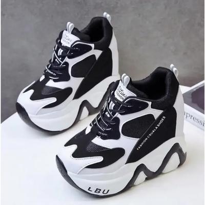 Scarpe da Donna con Plateau Alto Nuove Scarpe Traspiranti da Donna che Aumentano l'Altezza 12 CM Suola Spessa Scarpe da Ginnastica Sneakers Donna Scarpe Casual