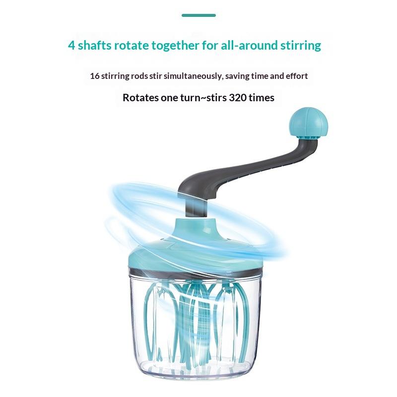 Manual Egg Cream Whisk Hand Mixer Semi Automatic Multipurpose Stainless Steel Portable Kitchen Tool for Baking Mixing Drinks