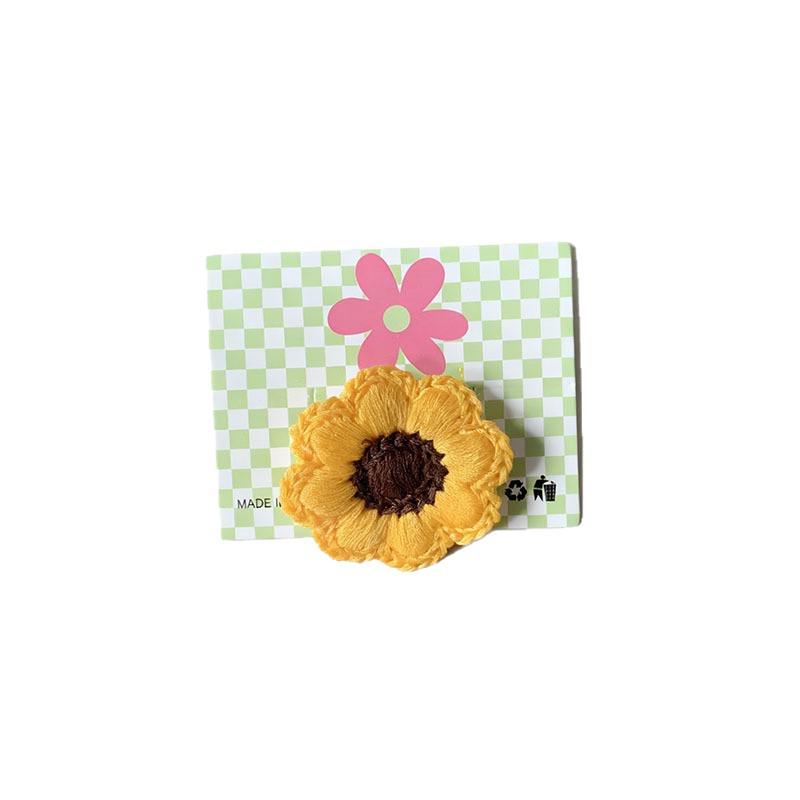Plush Sunflower Hair Clips for Girls - Cute Cartoon Baby Hairpins