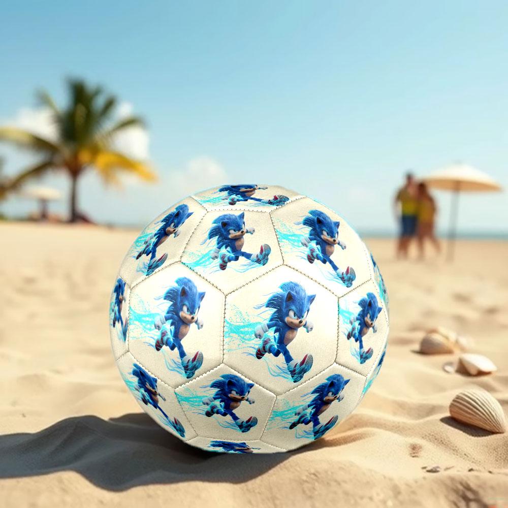 1pc Sonic the Hedgehog Soccer Ball Size 5 Indoor Soccer Ball Fashion Colorful Backyard Game - Great For Sports Fans Gift HE44